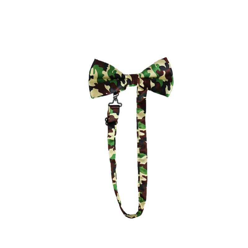 Ejército verde color de camuflaje imprimir tirantes corbata Y pajarita Set Clip-En elástica Y forma de tirantes para espalda tirantes para hombres Y mujeres