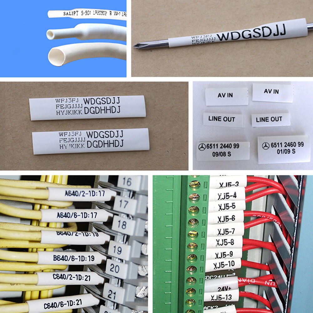 Unismar 2PK for Brother Heat Shrink Tubes 8.8mm*1.5m HSe221 HSe-221 HSe 221 Black on White Compatible P-touch Label Typewriter