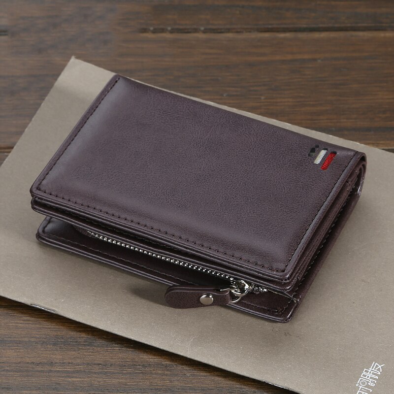 short Men wallets card purse Multifunction organ leather wallet for male zipper wallet with coin pocket