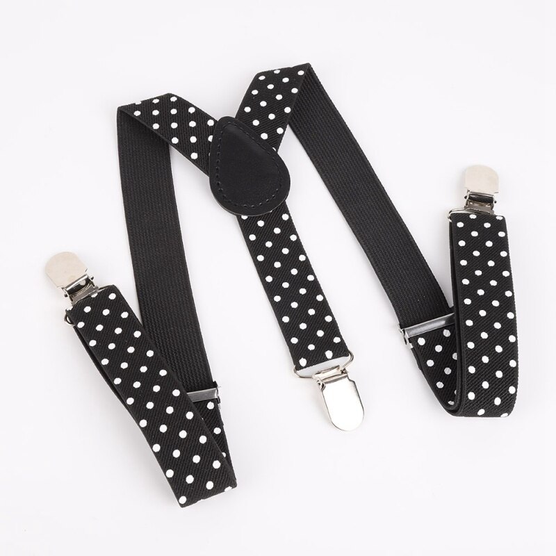 Children's Polka Dot Elastic Band And Students Bow Tie And Necktie Kit 0-15Y Baby Boys And Girls Dress Bow Tie 3pcs