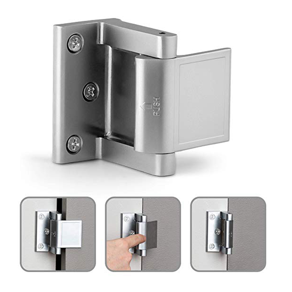 Home Security Zinc Aolly Door Reinforcement Lock Door Stopper Reinforcer Privacy Door Latch