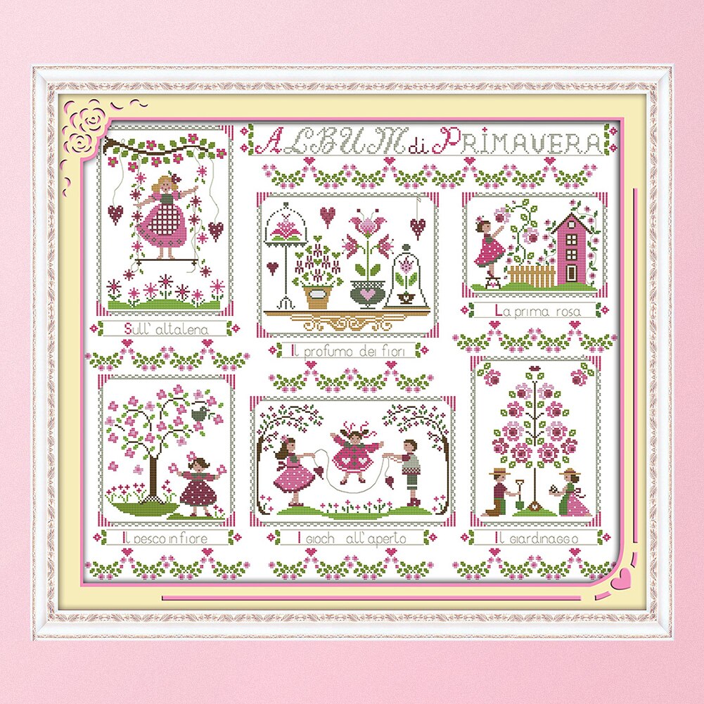 Kits de punto de cruz para decoración del hogar, conjunto de bordado en lienzo impreso, bricolaje, , sello de Artesanías hechas a mano 14CT