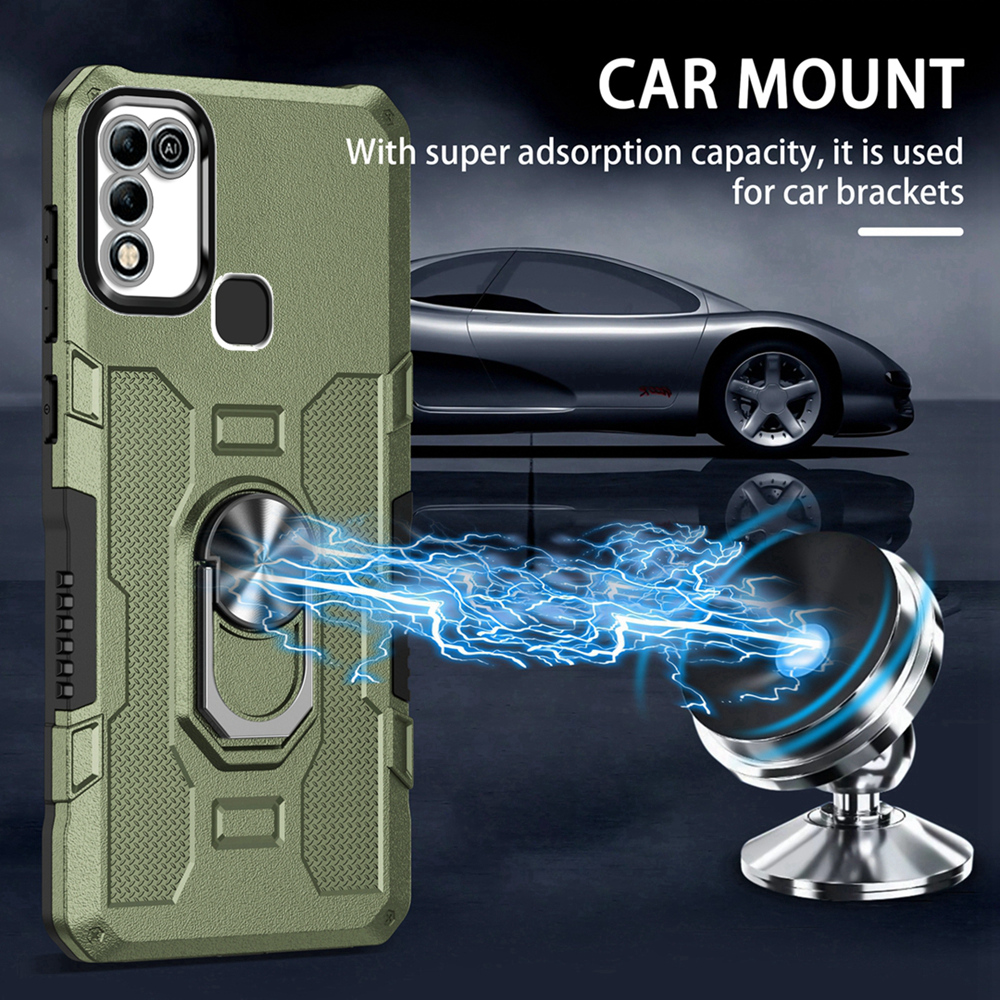 Peatkop-funda de armadura a prueba de golpes para Infinix 11 Play 10 Play, silicona + PC, soporte de anillo de Metal, funda trasera de teléfono para 9 10 11 Play