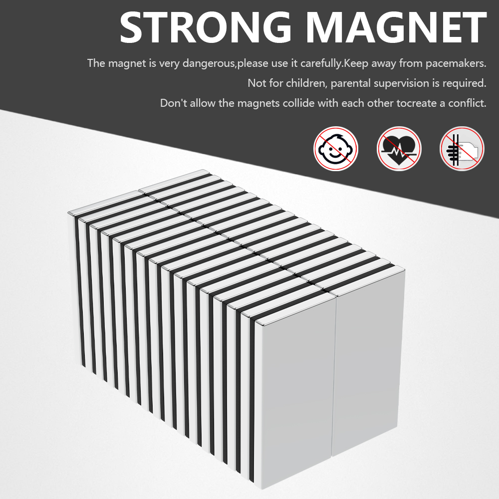 40x20x3mm Powerful Magnets Block for Fridge, DIY Projects, Science & Office Use Refrigerator magnet