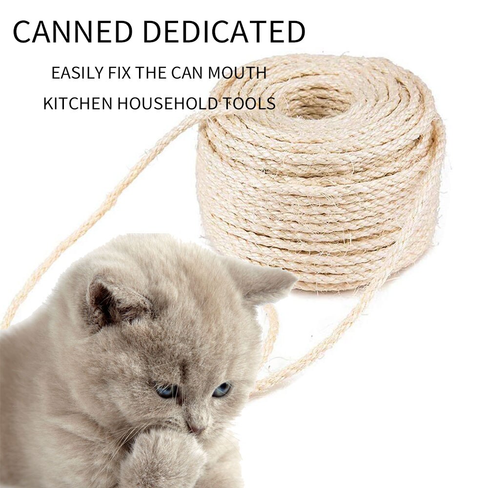 6mm Natural Sisal Rope For Cat Climbing Frame DIY Handmade Jute Rope Lighting Rope Binding Hemp Rope Climbing Frame