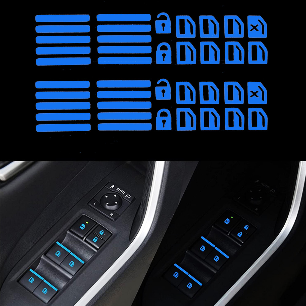 Auto Fenster Geschmack Leuchtende Aufkleber Auto Stil Leuchtende Aufkleber Fensterheber Schalter Nacht Fluoreszierende Aufkleber Auto Innen Aufkleber: Dunkelgrün