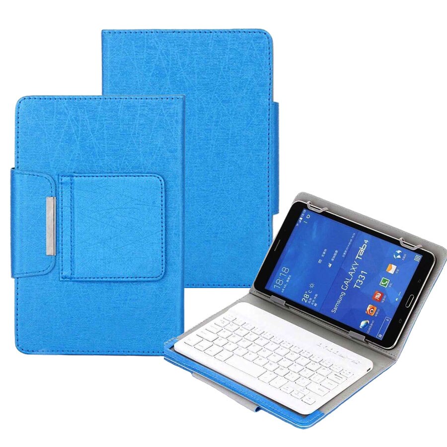 Wireless Keyboard Case Voor 7 8 Inch Tablet Universele Afneembare Bluetooth Toetsenbord Voor Ipad Mini 5 4 3 2 1 7.9 "Stand Cover: Blue