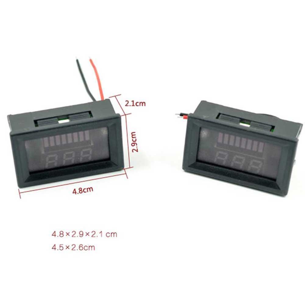 12V-60V Car Marine Motorcycle LED Digital Voltmeter Meter Battery Gauge DC Lead-acid Digital Capacity Indicator Tester Charge