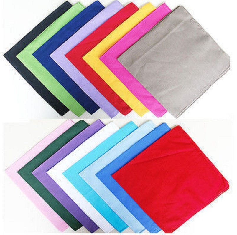 100% Cotton Soild Plain Black White Navy Blue Red Color Bandanas For WomensMens Multi Colour Style Wristband