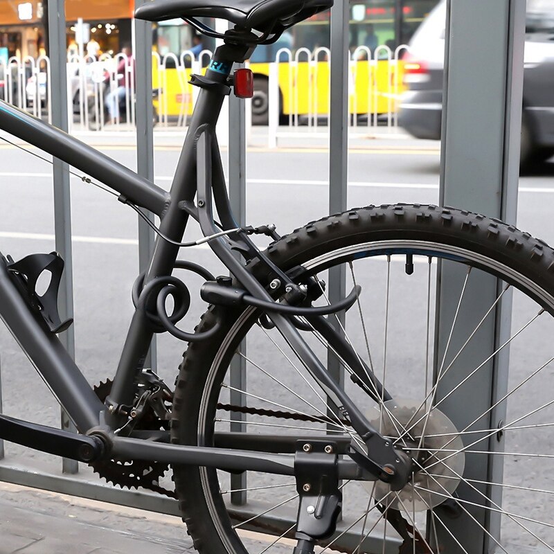 Cykellås, cykellås kabellås lindade säkra nycklar cykelkabellås med monteringsfäste ,1800mm