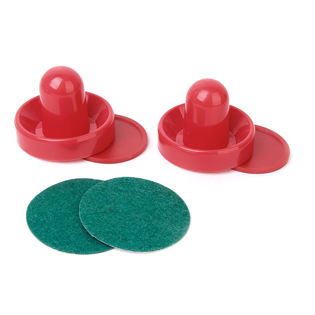 Set of 4 Air Hockey Pucks and Paddles Replacment - 2 Pucks 2.5 inch + 2 Slider Pushers - Red, Game Tables Equipment Accessories