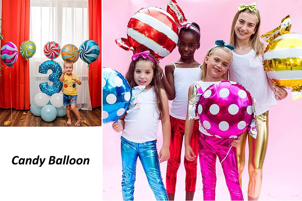 12 stk farverige slik folie balloner sæt runde slikkepind folie ballon til fødselsdag bryllupsfest dekoration