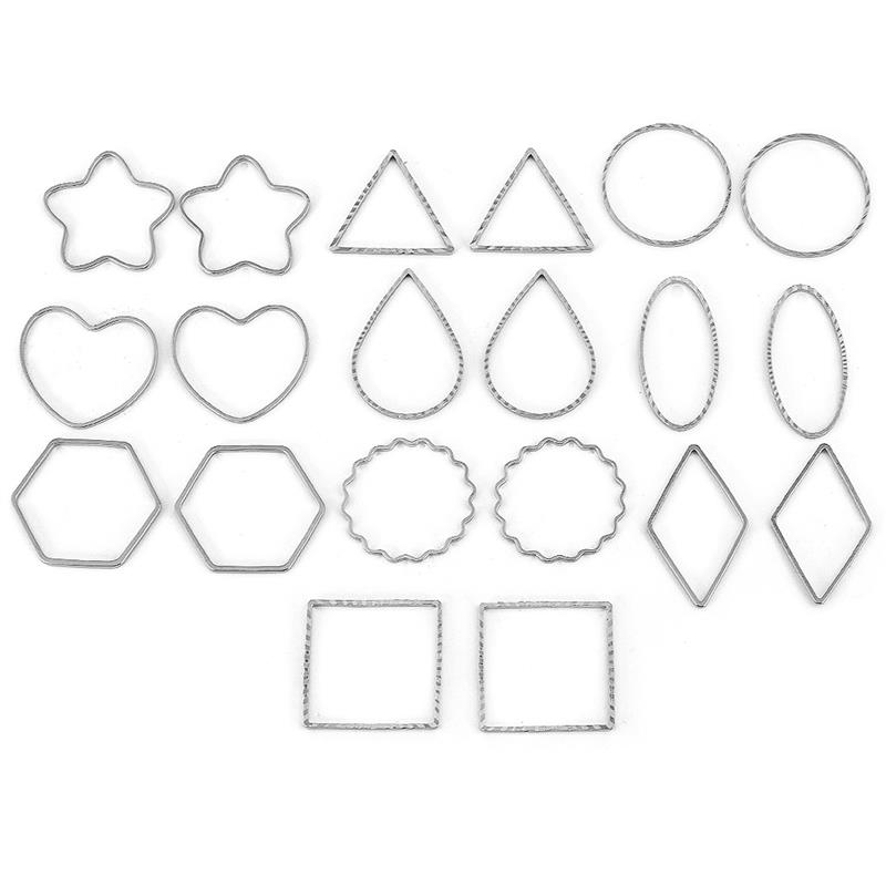 10 par geometryczne Hollow wtopiony kwiat rama wisiorki/biżuteria do własnoręcznego wykonania dokonywanie kolczyki naszyjnik wisiorek biżuteria z żywicy Bezel formy: 08