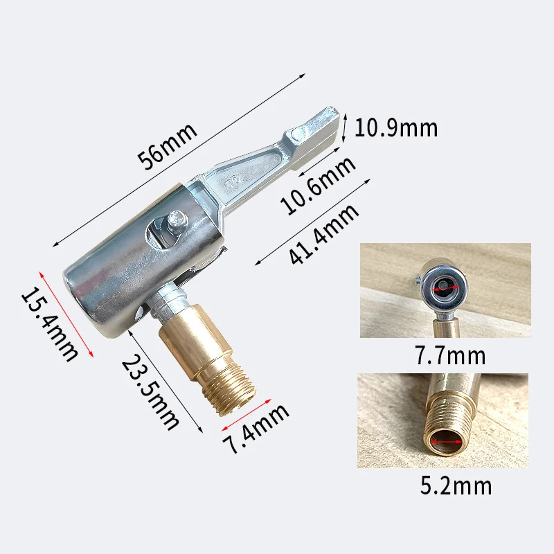 Bærbar oppustelig pumpe til bildæk, luftchuckkompressor, dækpumpe, dækchuck med modhagerforbindelse til slangereparation