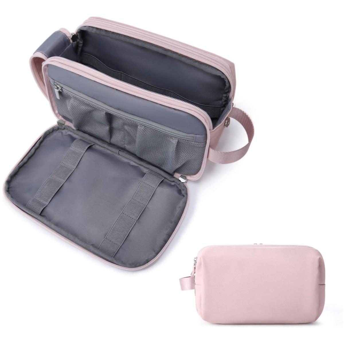 Toilettaske til Kvinder - Kosmetik Makeuptaske Organizer - Vandafvisende Rejsetaske til Toiletsager: Lyserød