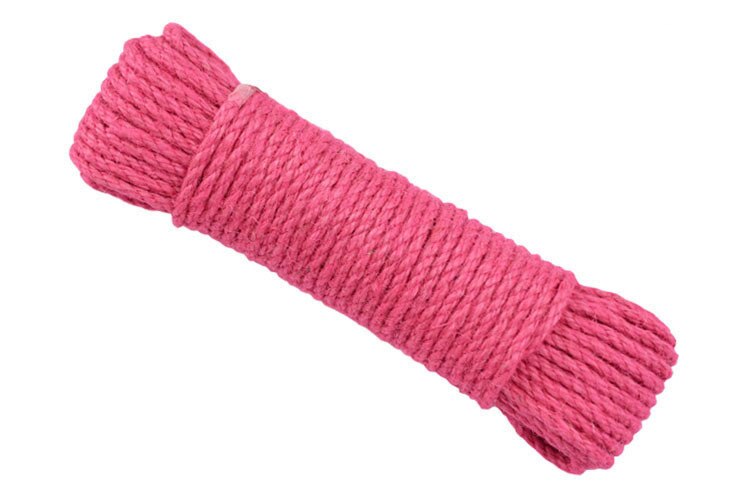Cuerda de yute de Color Natural de 6mm de ancho, cordón macramé trenzado de cáñamo, artesanal, decoración hecha a mano para rascar mascotas, 20M: pink 10m