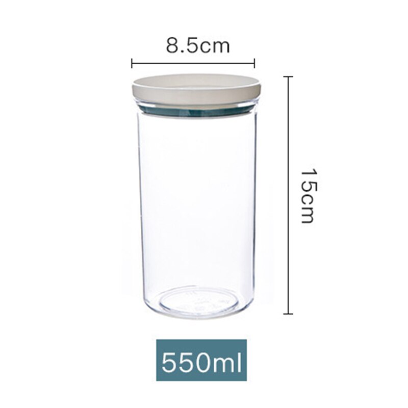 Glass Transparent 250ml-700ml Kitchen Storage Bottles Sealed Plastic Lid Jar Can be Stacked Grain Storage Tank Tea Coffee Beans