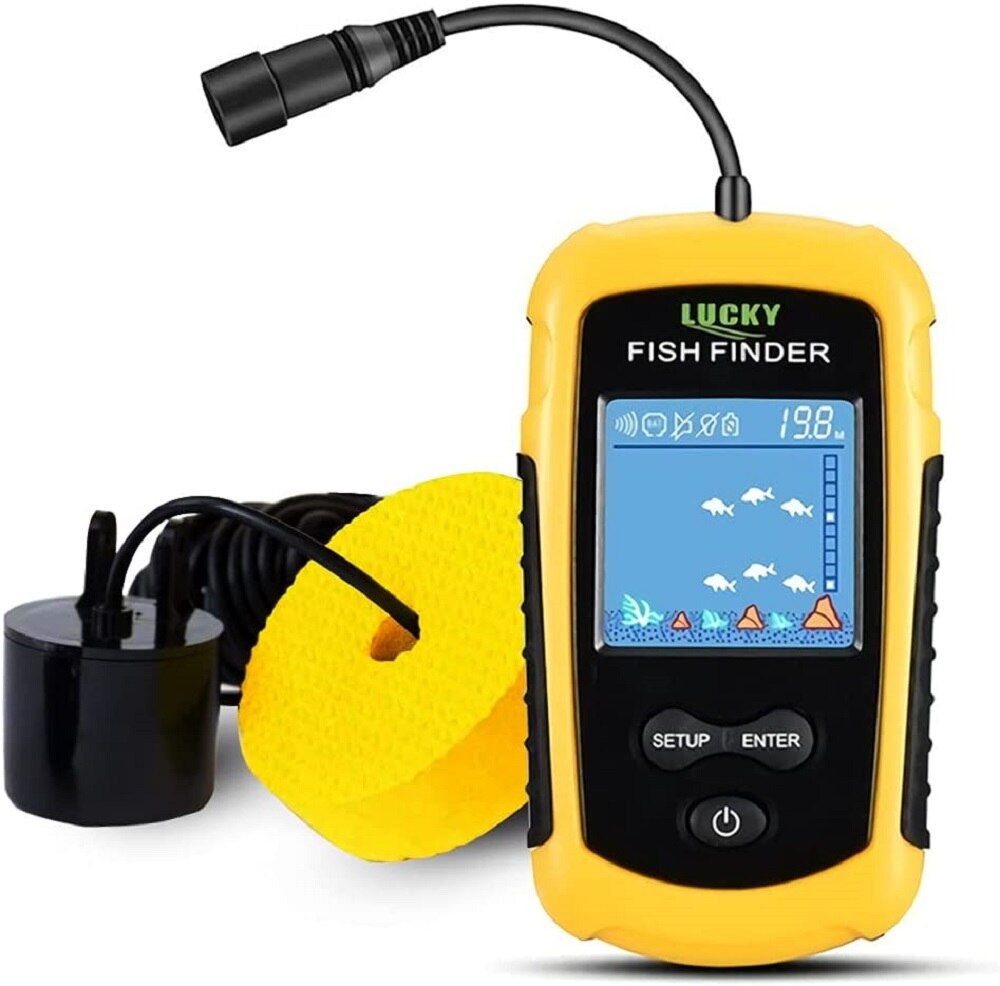 Geluk Draagbare Fishfinder Sonar Sensor Kleur Display Echolood Diepte Alarm Transducer Kajak Boot Fishfinder 0.7-100M vissen