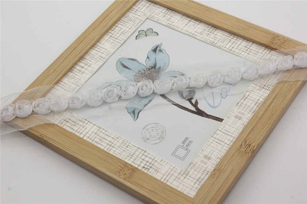 10y 2Cm Shabby Chiffon Roos Bloem Kant Trim Voor Diy Crafting Rompertjes Kleding Jurk Trimmen Home Decorations Naaien Leveringen: white