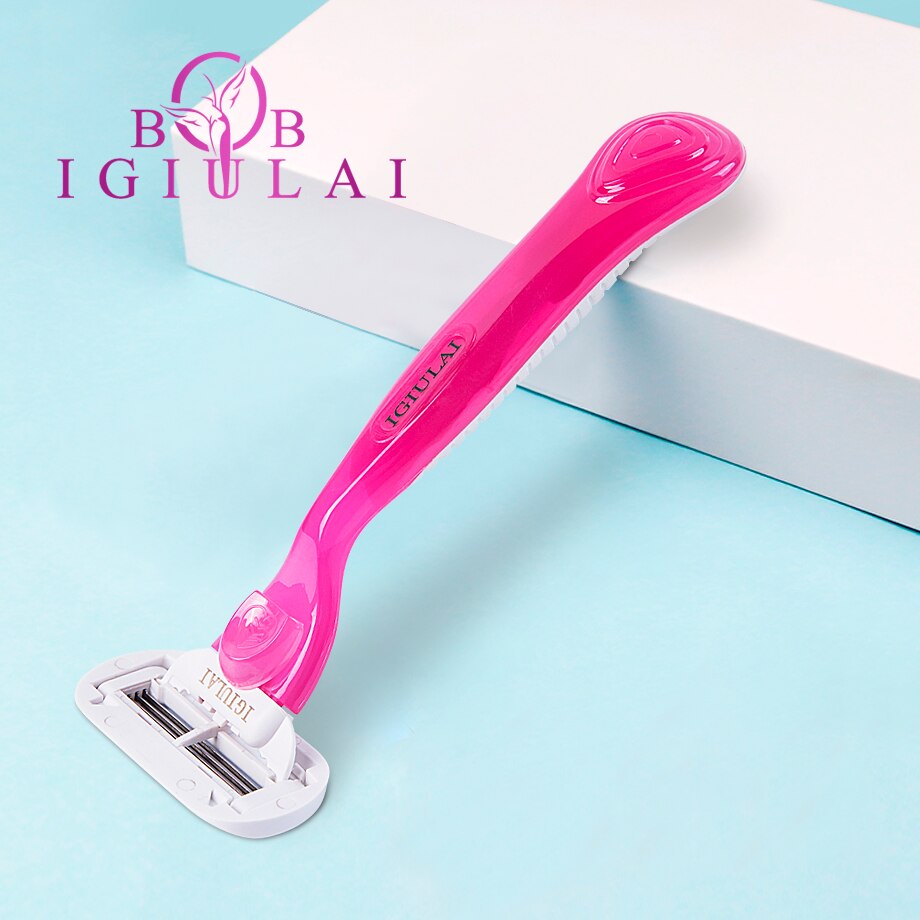 rasoir a barbe homme rasoir pour visage rasoire qshave IGUETTA – rasoir manuel Ultra-fin à 4 couches, 1 manche + 3 pièces de rechange, lame à Induction, pour toute la famille, salle de bain, , tendance