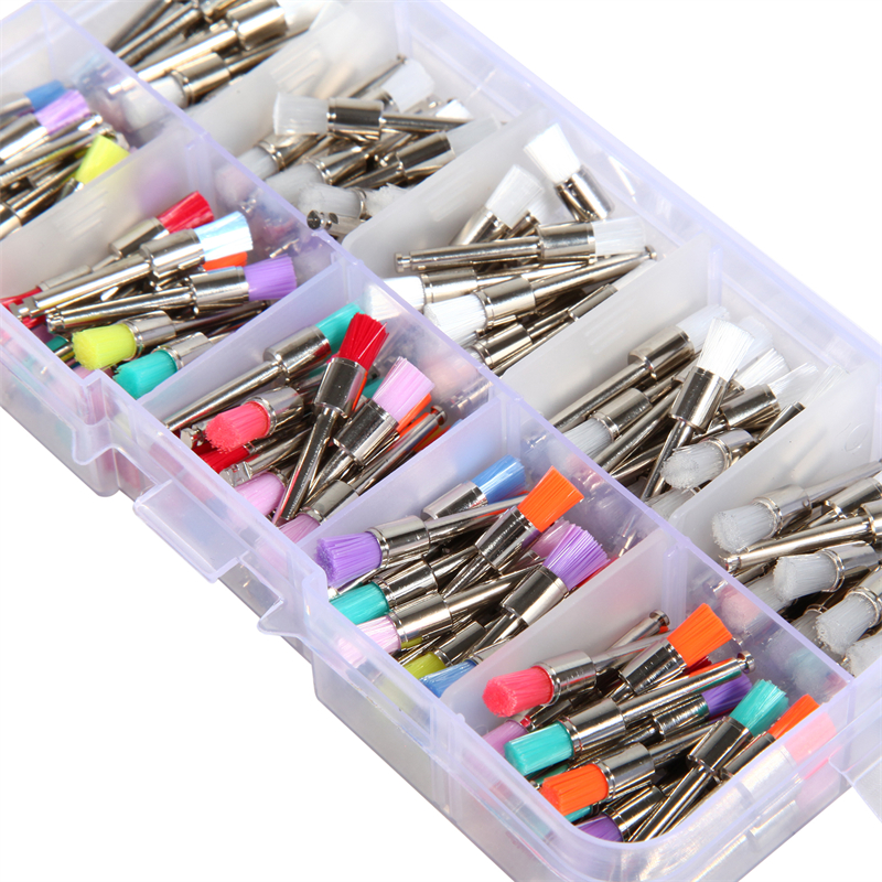 200 unids/pack cepillo de Pulido Dental kits de cepillos pulidor/vasos de pulido odontología pestillo de dientes tipo color mezclado