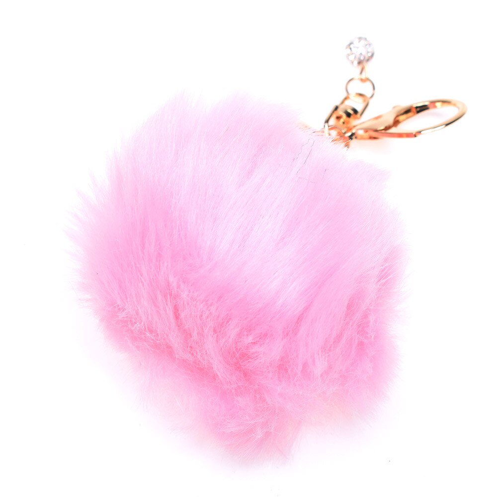 ISKYBOB brelok z futrzanym pomponem prawdziwy królik brelok z futrzaną kulką futro brelok Porte klucz wiolinowy Llaveros do torby wisiorek do torby akcesoria: Różowy