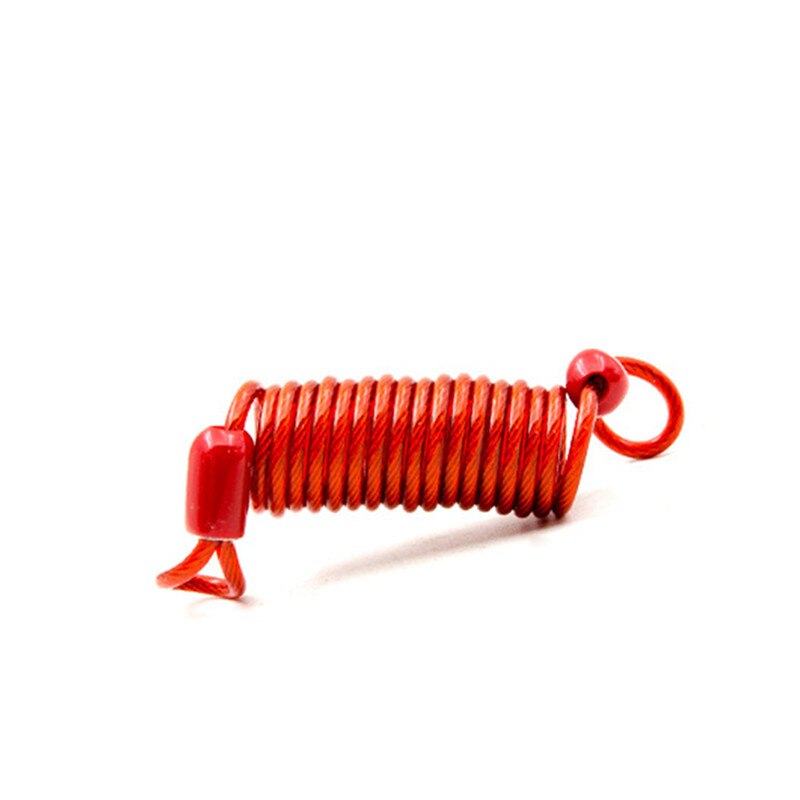 Flexibele Reizen Draad Kabel Anti-Diefstal Beschermende Voorjaar Herinnering Touw Veilig Cover Helm Motorfiets Disc Lock Accessorie: red