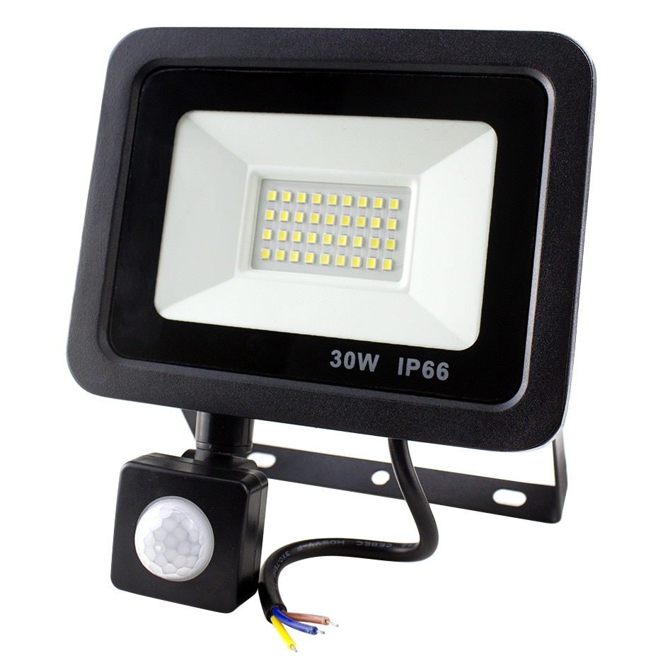 Foco de exterior luz LED con sensor de movimiento de 50W 5000 lúmenes 6000K luz LED de seguridad 220V IP66 impermeable para iluminación superior