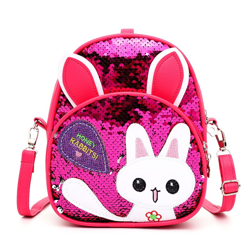 Novedad de , bandolera de dibujos animados de lentejuelas, mochila de para guardería, mochila para niños pequeños, mochila para nuevas tendencias: Rose Red