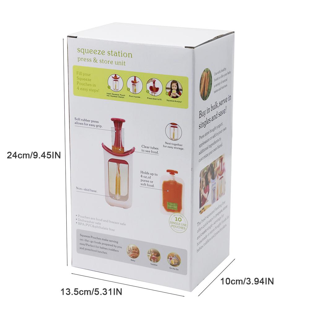 Fruit Squeeze Station Baby Verse Vruchtensap Voedsel Maker Pouch Puree Knijper Sap Dispenser Babyvoeding Knijper Gebruikelijke