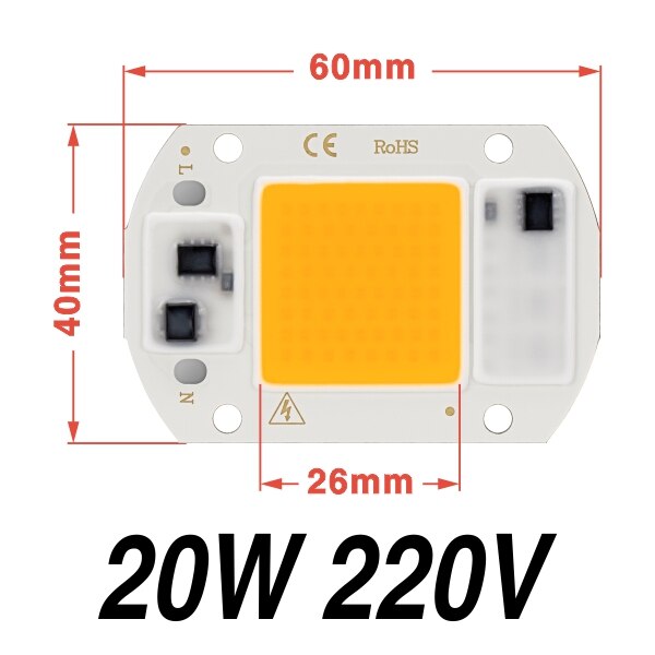 Led Cob Groeien Chip Volledige Spectrum Phyto Lamp AC220V 10W 20W 30W 50W Diy Fitolamp Voor indoor Plant Zaailing Bloem Groeilicht: 20W 220V / Warm White