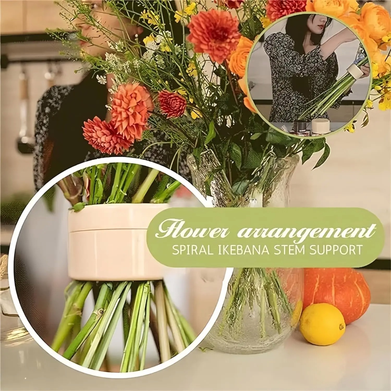 Support de tige en spirale Ikebana pour fleurs, support de tige en spirale pour Vases, Bouquet Twister, accessoire d'art Floral à faire soi-même, façonnant les de fleurs
