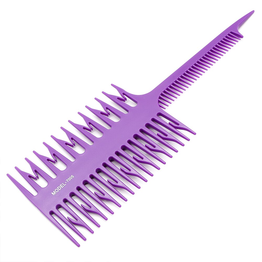 Peine en forma de hueso de 3 caras para teñir el cabello, peine con tinte, peluquería de salón