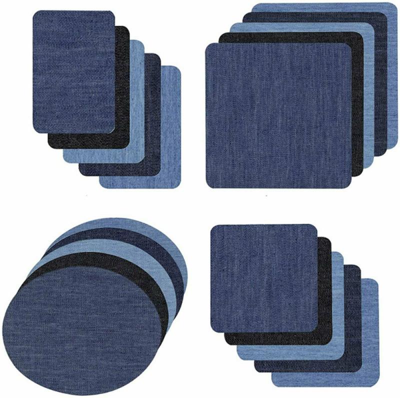20/25PCS DIY Iron On Denim Fabric Patches Clothing Jeans Self Adhesive Repair Kit Household DIY Apparel Sewing