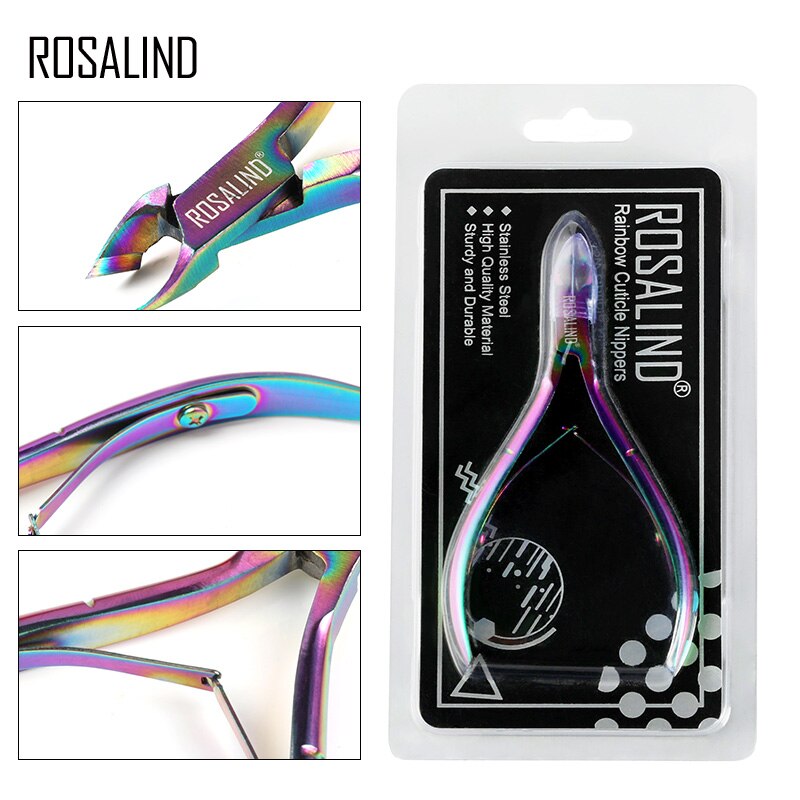 ROSALIND 1pc Cuticle Schaar Clipper Professionele Rvs Shears Voor Nagels Manicure Tool Exfoliërende Nail Art Clippers