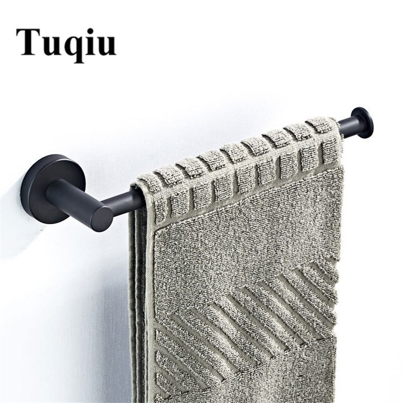 Tuqiu håndklædering vægmonteret håndklædeholder sort badeværelse håndklædeophæng opbevaringshylde badeværelsestilbehør håndklædeholder