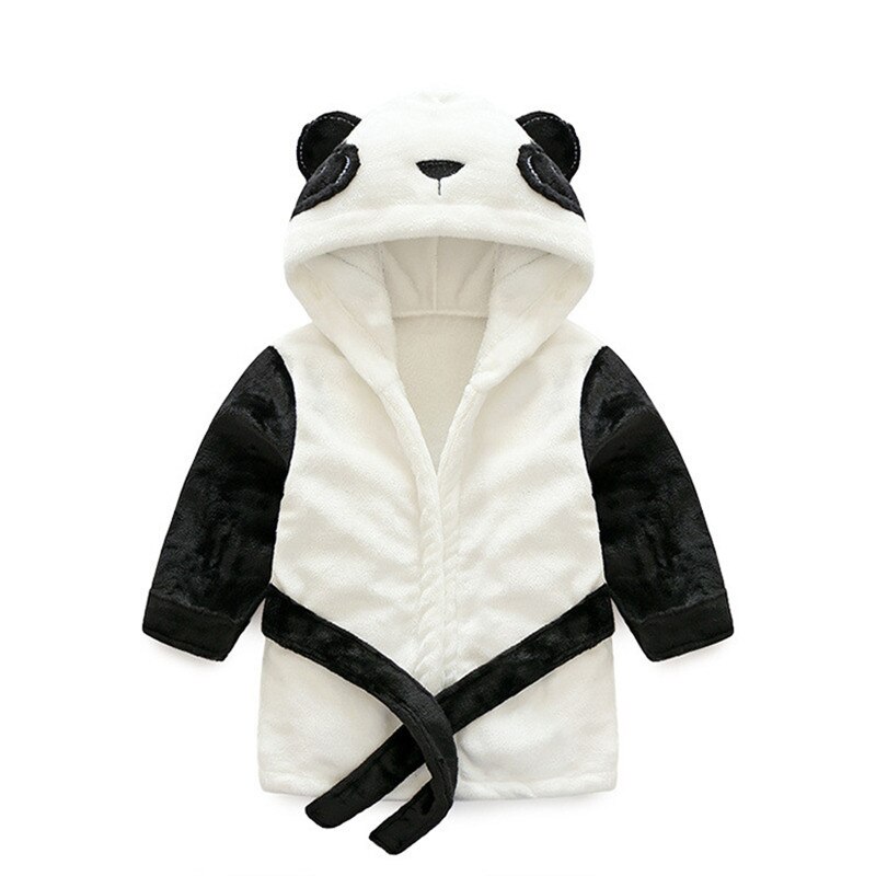 Varme børnetøj flannel badekåbe baby piger drenge dyr panda nattøj bælte børn hjem frakke kostume natkjole