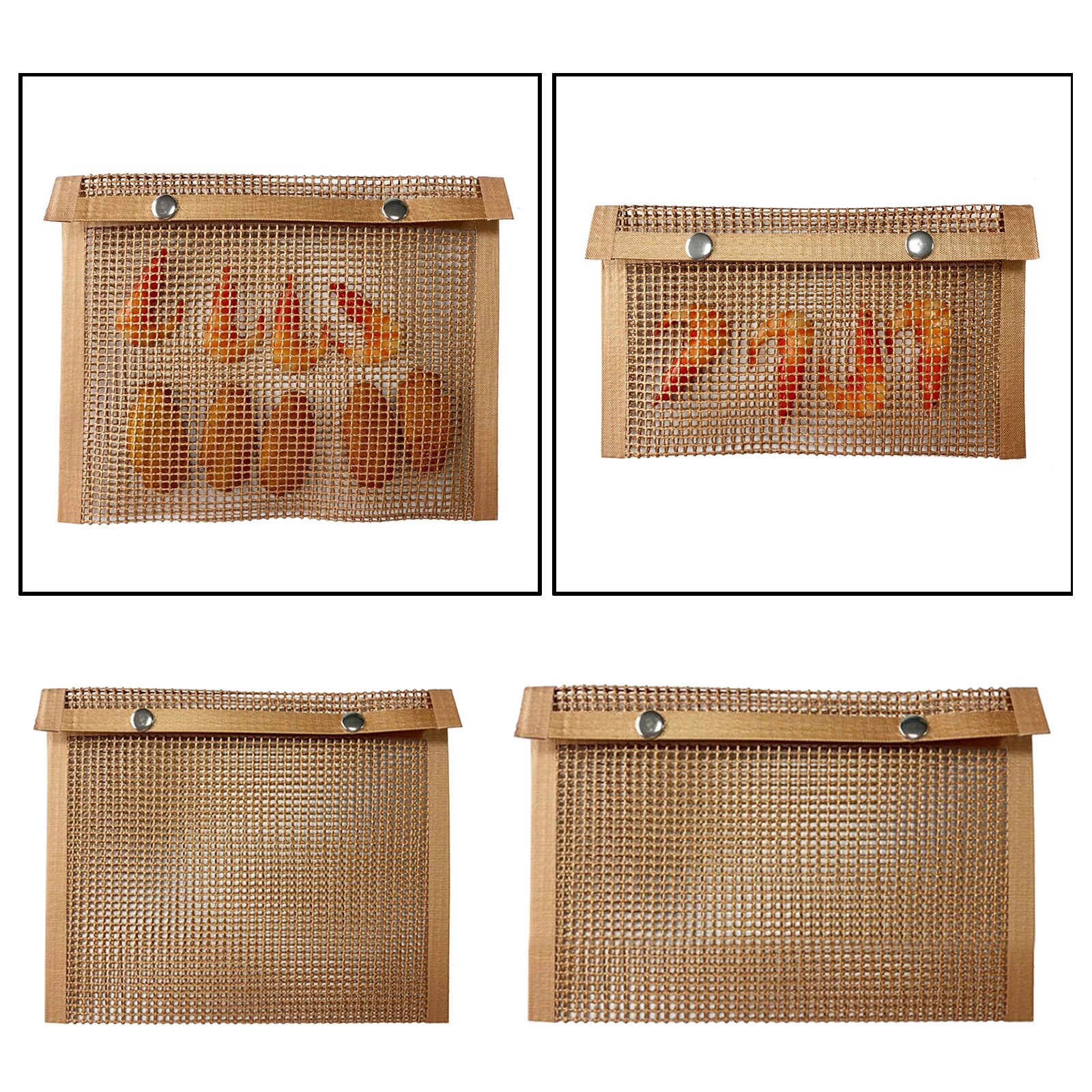 Non Stick PTFE Mesh Bag For Grill Oven Bags Barbecue Pockets Sheet Mat