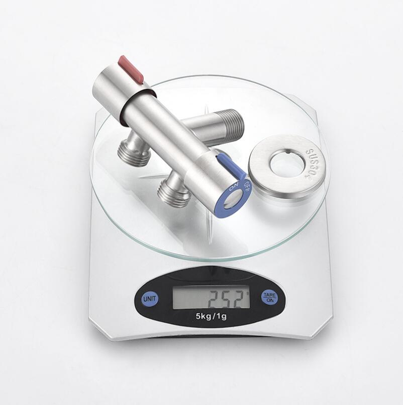 304 Stainless Steel Three-way Angle Valve Double Control Dual-use Multi-function Angle Valve