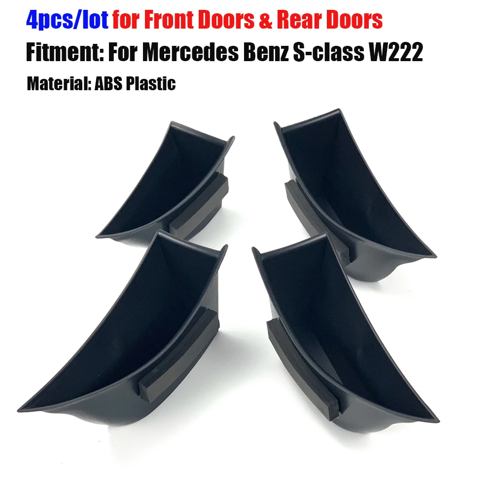 Per Mercedes Benz classe S W222 S320 S350 S400 S500 2014-20 LHD accessori per auto maniglia della porta scatola di immagazzinaggio porta telefono vassoio tasca: nero