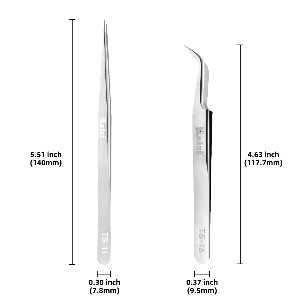 Electronics Precision Industrial Tweezers Polished Curved Straight Tip Precision Stainless Forceps Phone Repair Hand Tools
