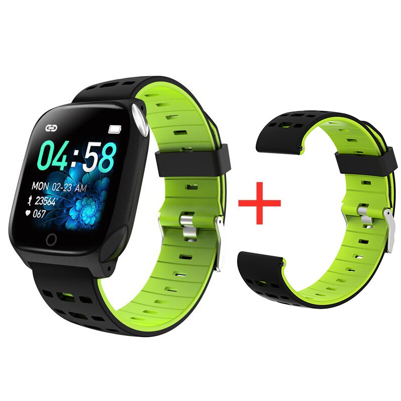 696 f16 smart armbånd ekg + ppg skridttæller alarmur smart ur mænds puls blodtryk vandtæt smart armbånd / bånd: Grøn en grøn rem