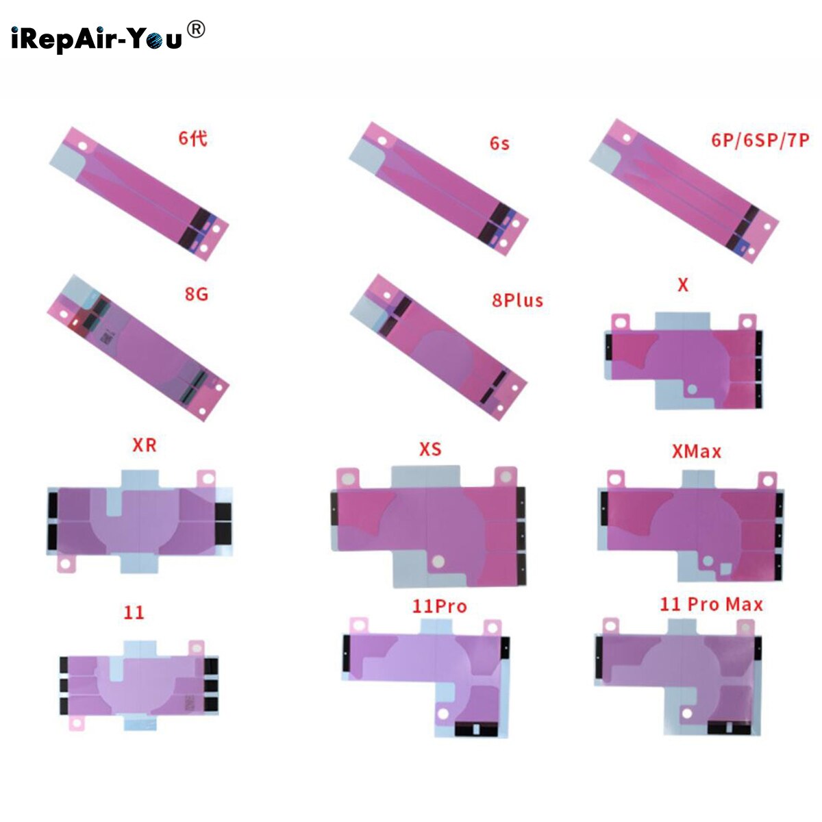 Ori Battery Easy Pull Strips For iPhone 6 6s 7 8 12 11 Pro X XR XS Max Waterproof Battery Adhesive Sticker Tape Glue Repair