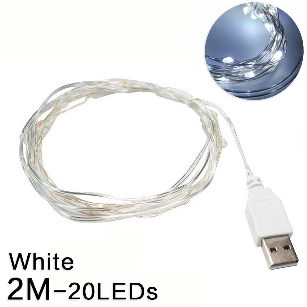 Guirnalda de luces LED USB de 2/5/10/20M para Navidad, , boda, decoración del hogar, árbol de Navidad, luces de hadas intermitentes: YELLOW