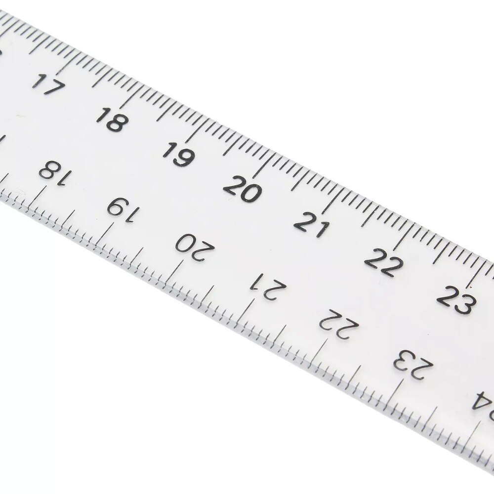 ALLSOME 30cm 30cm/12" Plastic T-Square Metric Ruler Measurement Tool Transparent Measure Ruler Woodworking Hand Tools