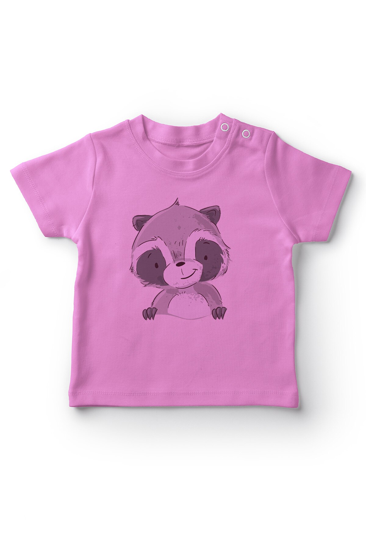 Angemiel Baby Nette Lächelndes Waschbären Baby Mädchen T-Shirt Rosa