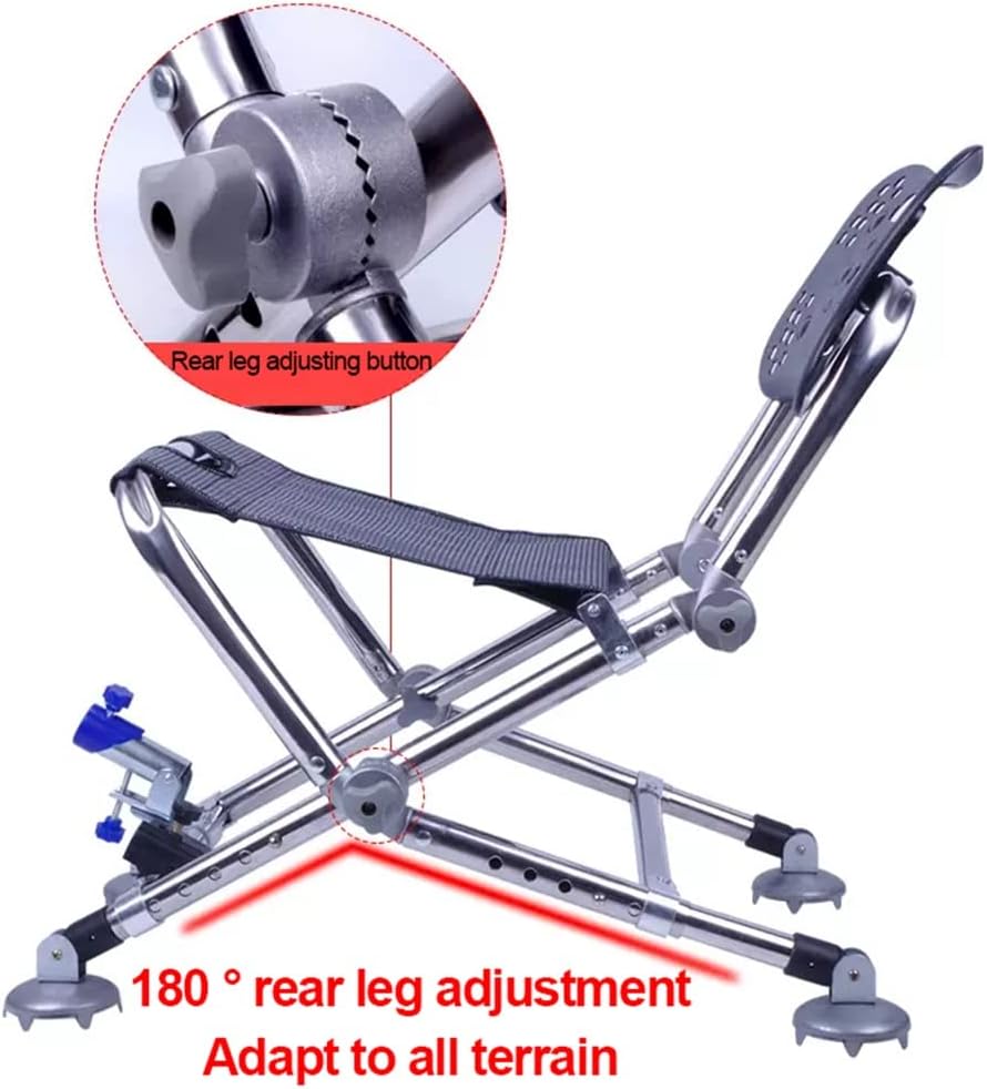 Sedia da pesca per tutti i terreni da esterno Sedia da spiaggia pieghevole Schienale regolabile da 180 gradi Sedia da campeggio Sgabello Attrezzatura da pesca