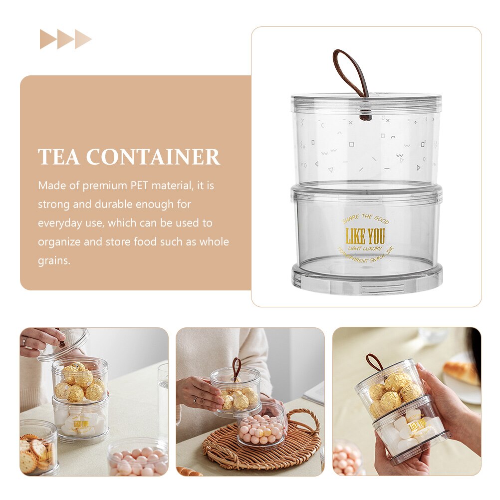 2Pcs Household Storage Boxes Multi-function Storage Jars Stackable Cereal Boxes