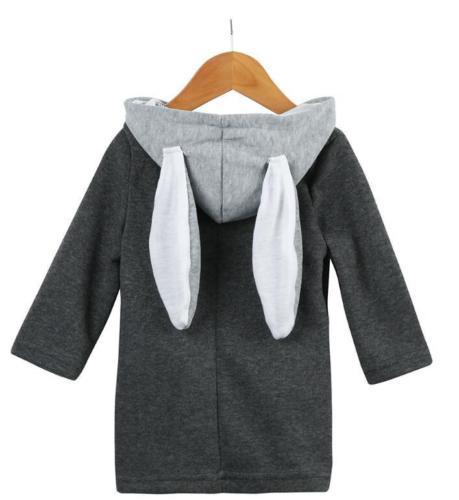 Toddler børn pige vinter varme frakker bunny hale baby pige dejlig lang hættejakke frakke