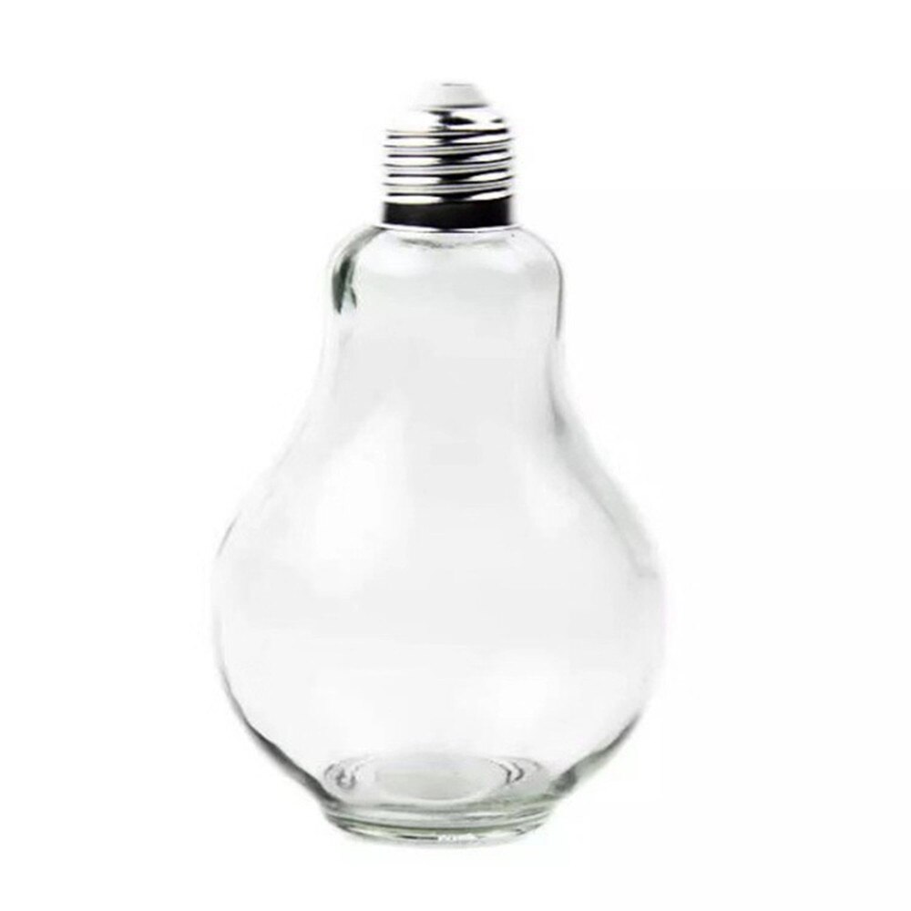 1 st glödlampa vattenflaska för kort söt mjölksaft glödlampa form läckagesäker glasflaska fest